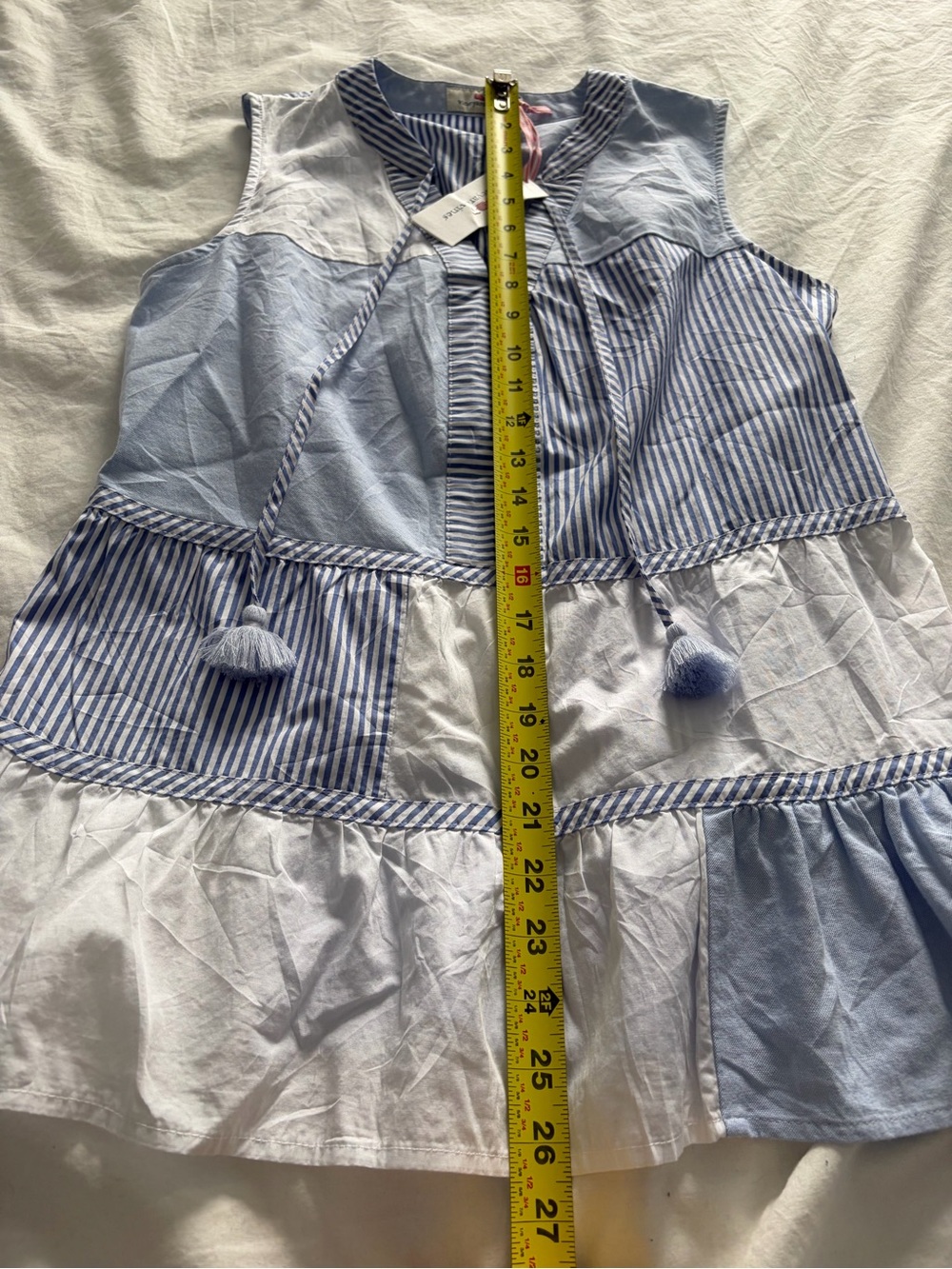 Vineyard Vines Women’s Striped Peplum Tank with Tassel Tie - Picture 8 of 11